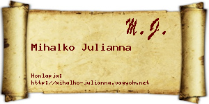 Mihalko Julianna névjegykártya